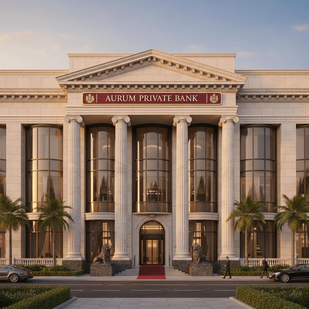 Illunwo Bank grand neoclassical headquarters building with marble columns